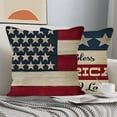 thumbnail image 5 of Independence Day Pillowcase 18x18 Inches 1PC, 4th of July Patriotic USA Flag Throw Pillow Cover, Memorial Day Farmhouse Decor Cushion Case for Couch Sofa Home&nbsp;Outdoor, 5 of 7