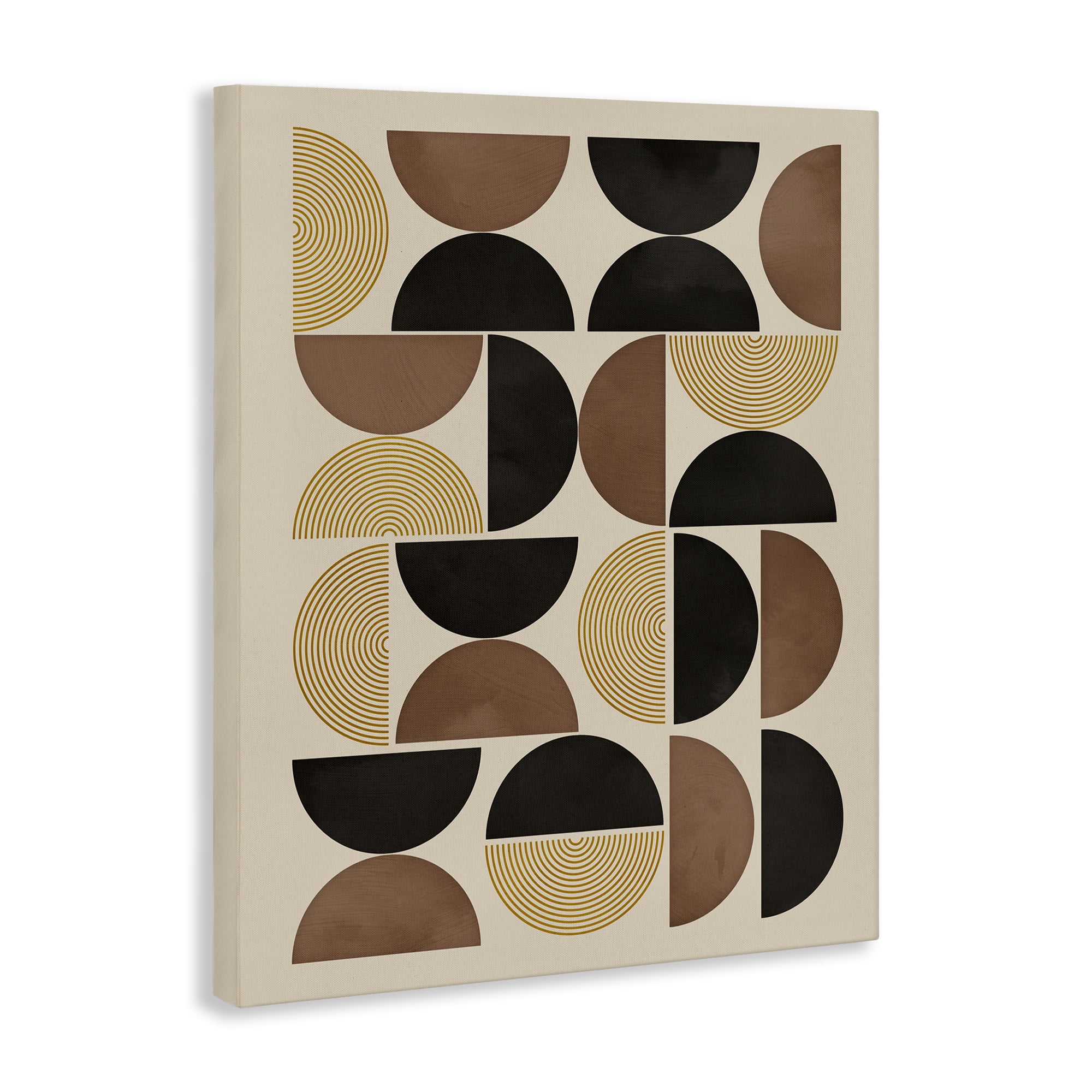 Stupell Industries Midcentury Geometric Shapes Abstract Painting Wrapped Canvas Art Print Wall Art, 36 x 48
