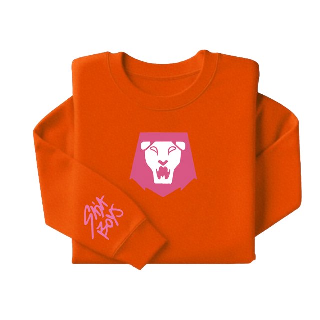 Pop cazadora para niña Boys Girls Fashion Round-Neck Sweatshirt Streetwear Soft Comfortable Long Sleeve Hoodie for Daily Wear Spring Fall Winter (Orange)