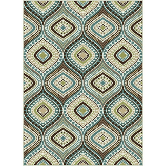 Tayse Area Rugs: Capri Rug: CPR1008 Blue: 8' x 10' Rectangle