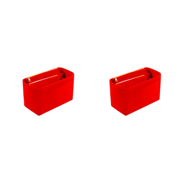Jumpingount Bolsa De Cosméticos Hecha Con Fieltro Resistente Y Duradero Regalos Pensativos Bien Organizados Bolsa De Cosméticos De Viaje Rojo L rojo Largo 30*15*16cm 2Conjunto