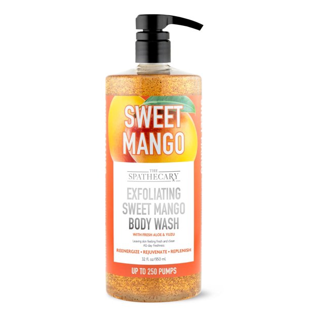 The Spathecary Exfoliating Sweet Mango Body Wash con aloe y yuzu repleto de antioxidantes 32 oz