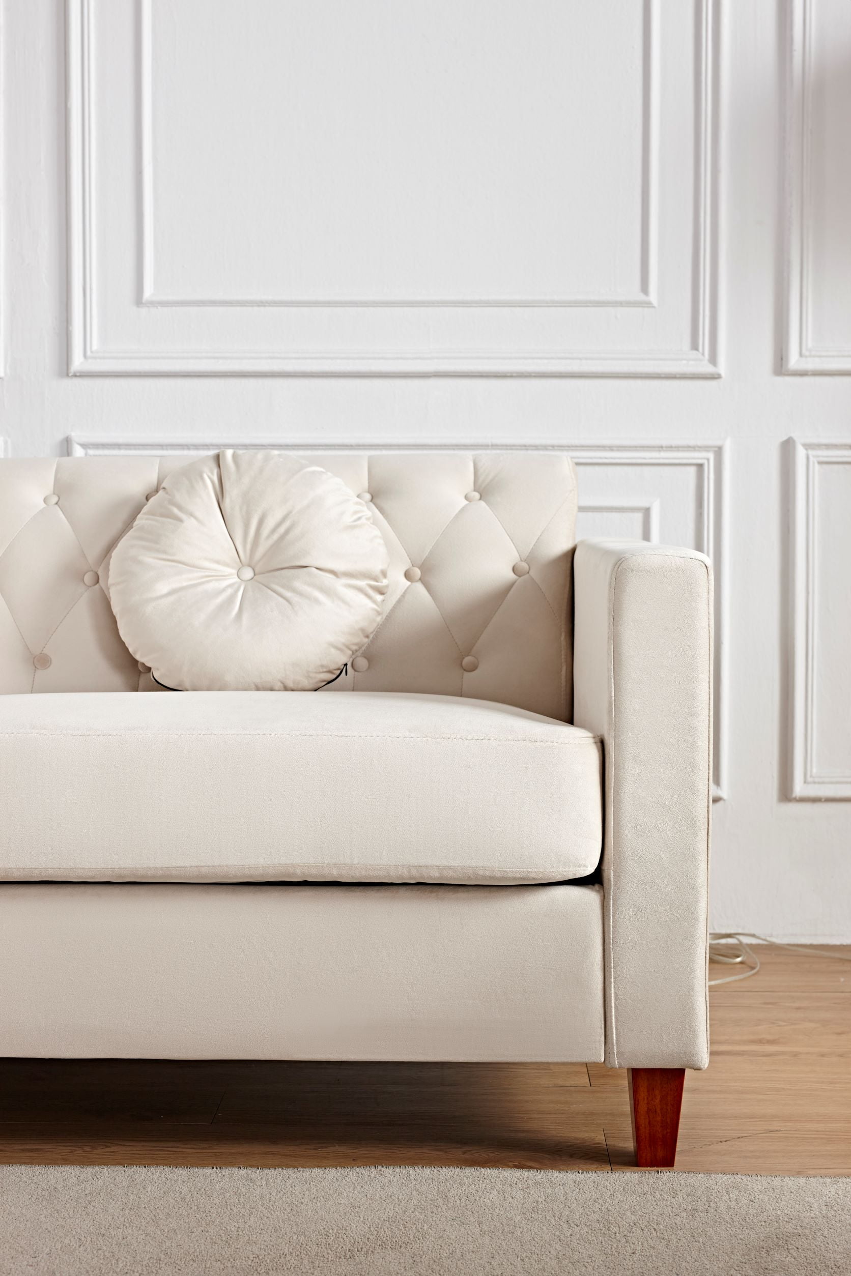 Uspridefurniture Gerame 32'' Wide Tufted Velvet Armchair -Beige