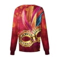 thumbnail image 3 of Women's Mardi Gras Scrub Jacket Button Down Long Sleeve Holiday Scrubs Top Carnival Mask Printed Nurse Uniforms Workwear, 3 of 3