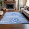 thumbnail image 6 of Addison Rugs Mayfield Washable Contemporary Art Deco Blue Rectangle Rug, 3' x 5', 6 of 6