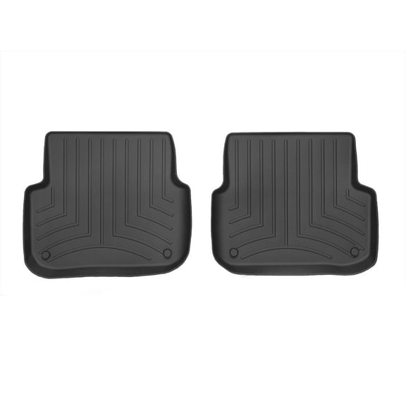 WeatherTech Custom Fit FloorLiners compatible with Audi S6, A6 - 2nd Row (2-Piece Liner), Black