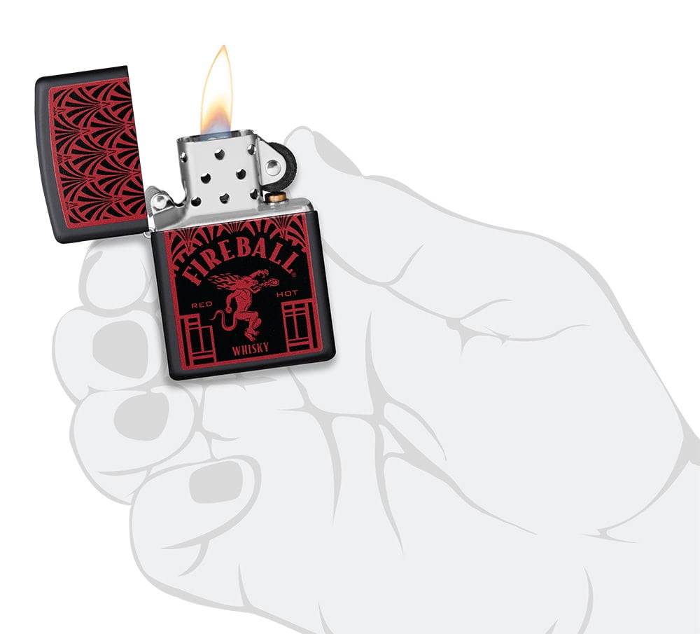 Zippo Fireball Dragon Black Matte Pocket Lighter
