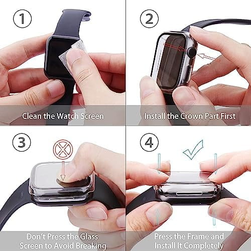 Misxi 2 Pack Hard PC Case with Tempered Glass Screen Protector Compatible with Apple Watch SE Series 6 Series 5 Series 4 40mm Black Walmart