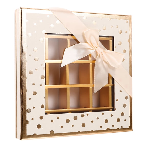 WASHWEPE Beige 20.5X7.9X1.6In Cardboard Chocolate Box for Birthday 1Pcs
