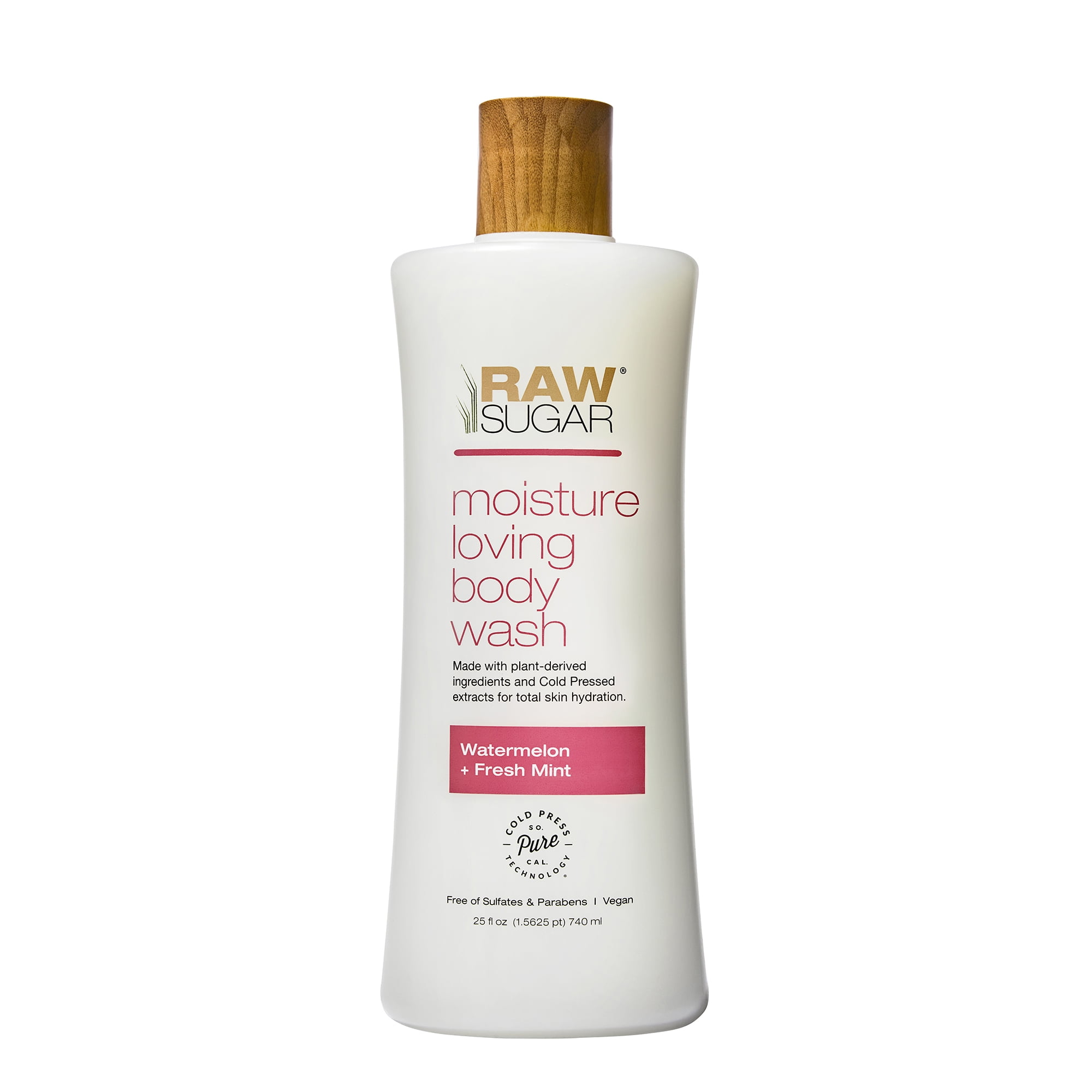 Raw Sugar Moisture Loving Liquid Body Wash, Watermelon and Fresh Mint, 25 fl oz