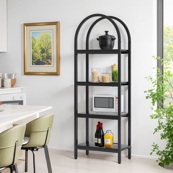MAYEERTY 4-Tier Wooden Open Shelf Bookcase for Books Plants Decor Storage