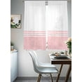 thumbnail image 5 of Sheer Curtains 63 Inches Long, Pink White Striped Light Filtering Window Curtains for Living Room/Bedroom, Modern Abstract Art Aesthetics Rod Pocket Voile Sheer Curtain Drapes, 52"W x 63"L, 2 Panels, 5 of 8