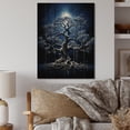 thumbnail image 2 of Designart "Tree Monochrome Nocturnal " Floral & Botanical Print on Natural Pine Wood, 2 of 5