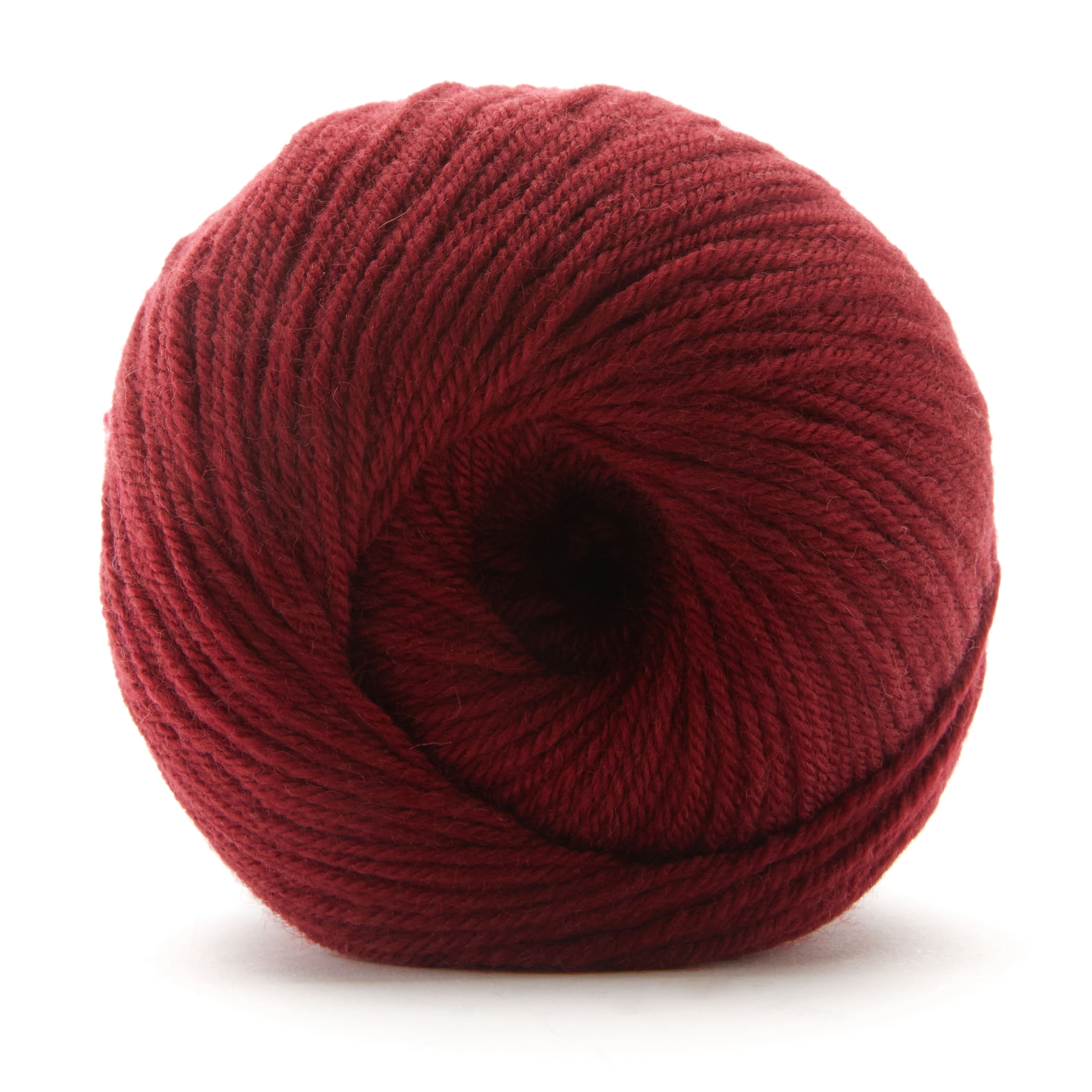 Loops & Threads Rhubarb Luxe Merino Solid Yarn - Light Weight Yarn for Knitting, Crochet, Weaving, Arts & Crafts, 15 Pack