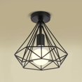 thumbnail image 1 of FlkwoH Lámpara de techo industrial retro 25 cm Lámpara colgante con forma de diamante negro para comedor, bar, dormitorio, 1 of 5