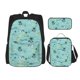 thumbnail image 1 of Disketp Hawaiian Style Mochila Estampada de Gran Capacidad con Lonchera y Estuche, Set de 3 Piezas para Estudiantes, 1 of 7