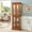 Oak, variant on Curio Cabinet with Glass Doors, 6-Tier Glass Display Cabinet China Cabinet with Adjustable Shelves & Mirrored Back Panel, Cabinet Glass Display Case for Entryway, Living Room, Walnut