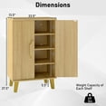 thumbnail image 3 of Gymax Buffet Armoire de Rangement avec Doubles Portes et 3 Tablettes Détachables, 3 of 10