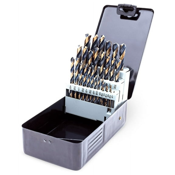 Fairmount Tools 29 Piece High Speed Steel Drill Bit Set HRC62-63 Steel Bronze Black