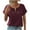 Wine, variant on Spring Tops for Women Loose Zip Front V-Neck Short Sleeve Rolled up Blouse Summer Button Work Casual Shirt