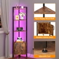 thumbnail image 4 of Estante de esquina Furnulem de 5 niveles con almacenamiento y luz LED de 160 cm, 4 of 8