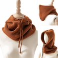 thumbnail image 1 of Warm Hooded Scarf Knitted Hooded Scarf Hijab For Winter, 1 of 5