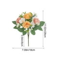 thumbnail image 3 of SLYNSHome Rose Artificial Flowers Bouquet Yellow Fake Silk Flowers for Home Decor Faux Floral Arrangements Dining Table for Bridal Wedding Party Decor, 3 of 7
