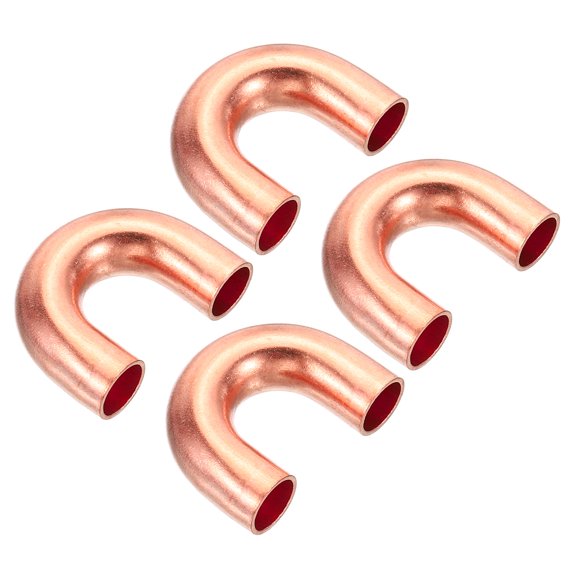 Uxcell 7mm OD 23x17mm Elbow Copper Pipe Fitting 180 Degree U Shape Welding Sweat Solder Connection 4 Pack