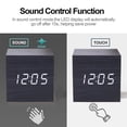 thumbnail image 3 of Square Wood Grain Electronic Clock led Silent Desktop Clock USB/Battery Powered Temperature Display, 3 of 7