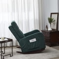 thumbnail image 3 of Triple Tree High Back Linen Fabric Living Room Rocking Chair with Side Pocket, Antique Green, 3 of 7