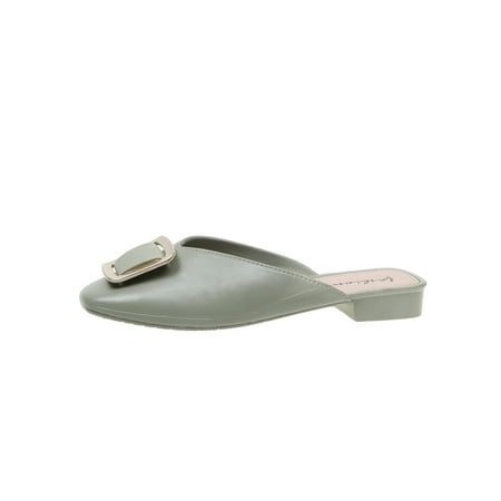 

Women s Flat Mules Square Buckle Closed Square Toe Backless Mules for Daily Wear Shopping