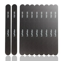 10PCS Double Sided 100/180 Grit Nail File Set, Washable Emery Board Nail Buffer Files for Home Salon Use, Professional Manicure Pedicure Tool for Acrylic False Nails and Gel Cosmetic