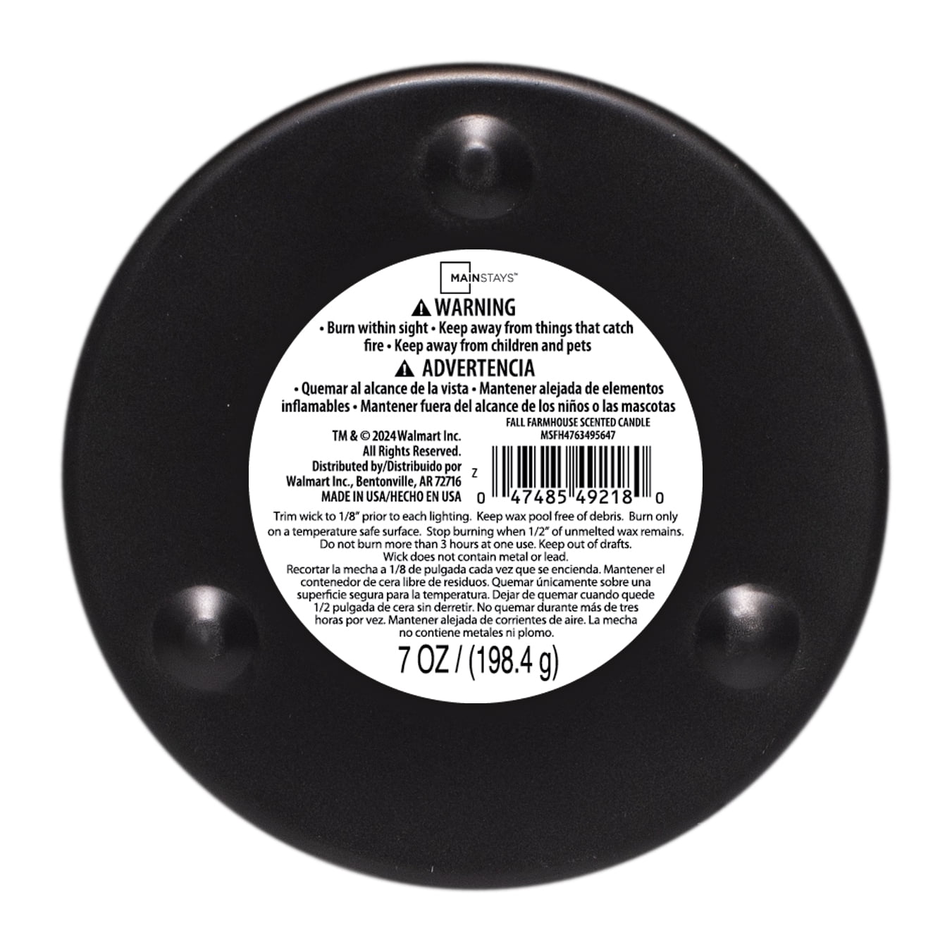 Mainstays Scented Single Wick Candle, Fall Farmhouse, 7 oz.