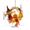 thumbnail image 5 of Halloween Wreath With Lights Spooky Pumpkin Ghost Door Wreath With Lighted Halloween Door Hanger For Front Door Home Wall Decor, 5 of 5