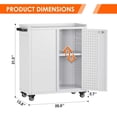 thumbnail image 3 of GangMei Metal Rolling Tool Chest, Garage Cabinet with Wheels, Mobile Storage Cabinet for Tools and Supplies,Tool Cart for Home, Garage, Assembly Required (Two Door Mobile Garage Cabinet, White), 3 of 7