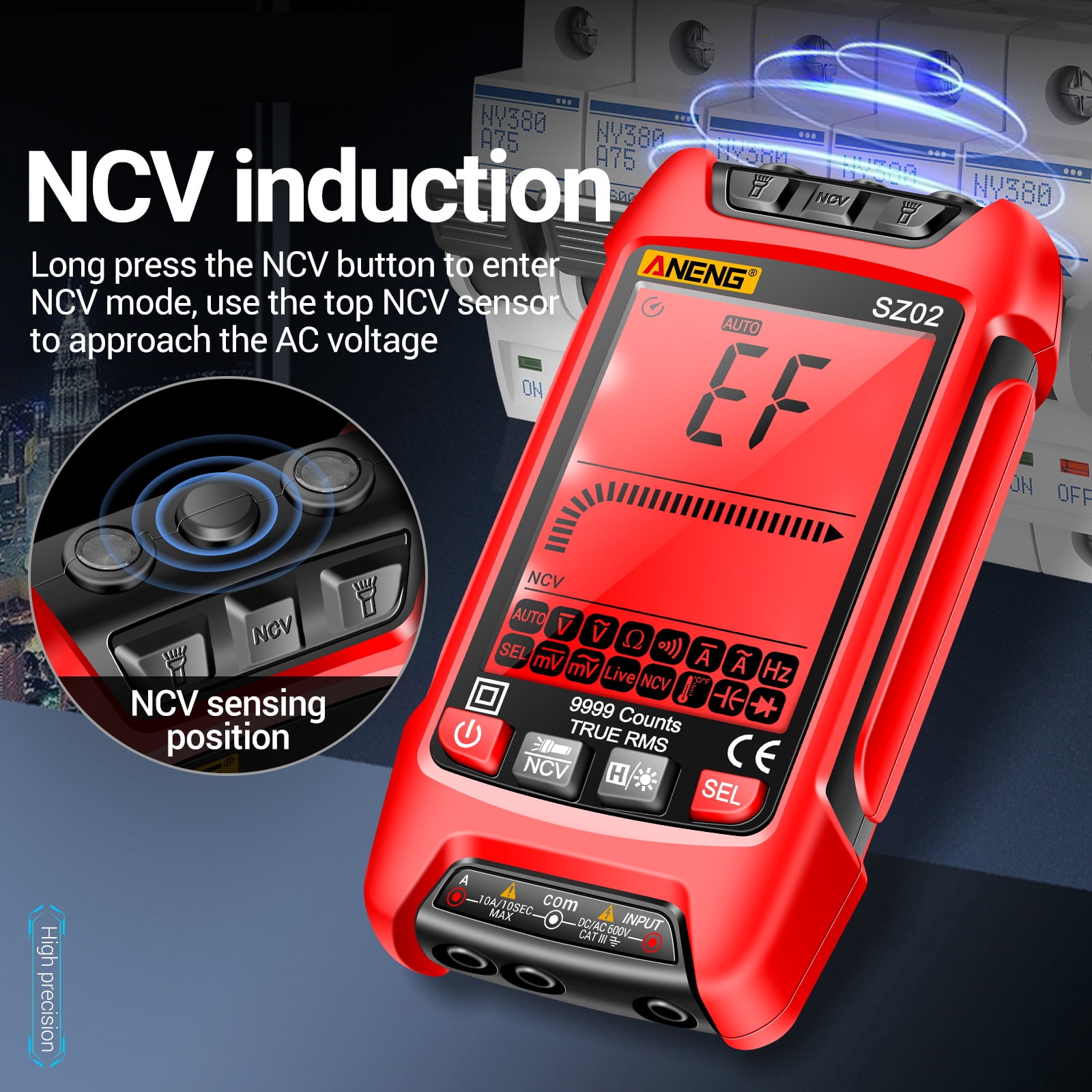 Multimeters,9999 Ncv Universal With Voltmeter Ammeter Meter Handheld Tester Sz02 Auto 9999 Universal Meter Lcd Voltmeter Handheld Tester Voltmeter Auto 9999 Ncv Cousopo Resistance Huiop