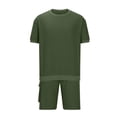 thumbnail image 4 of Antinious Going Out Outfits for Men,Summer Outfits for Men,Track Suits for Men Set Short Sleeved Pocket Round Neck Solid Casual Outfits,Army Green,XL, 4 of 5