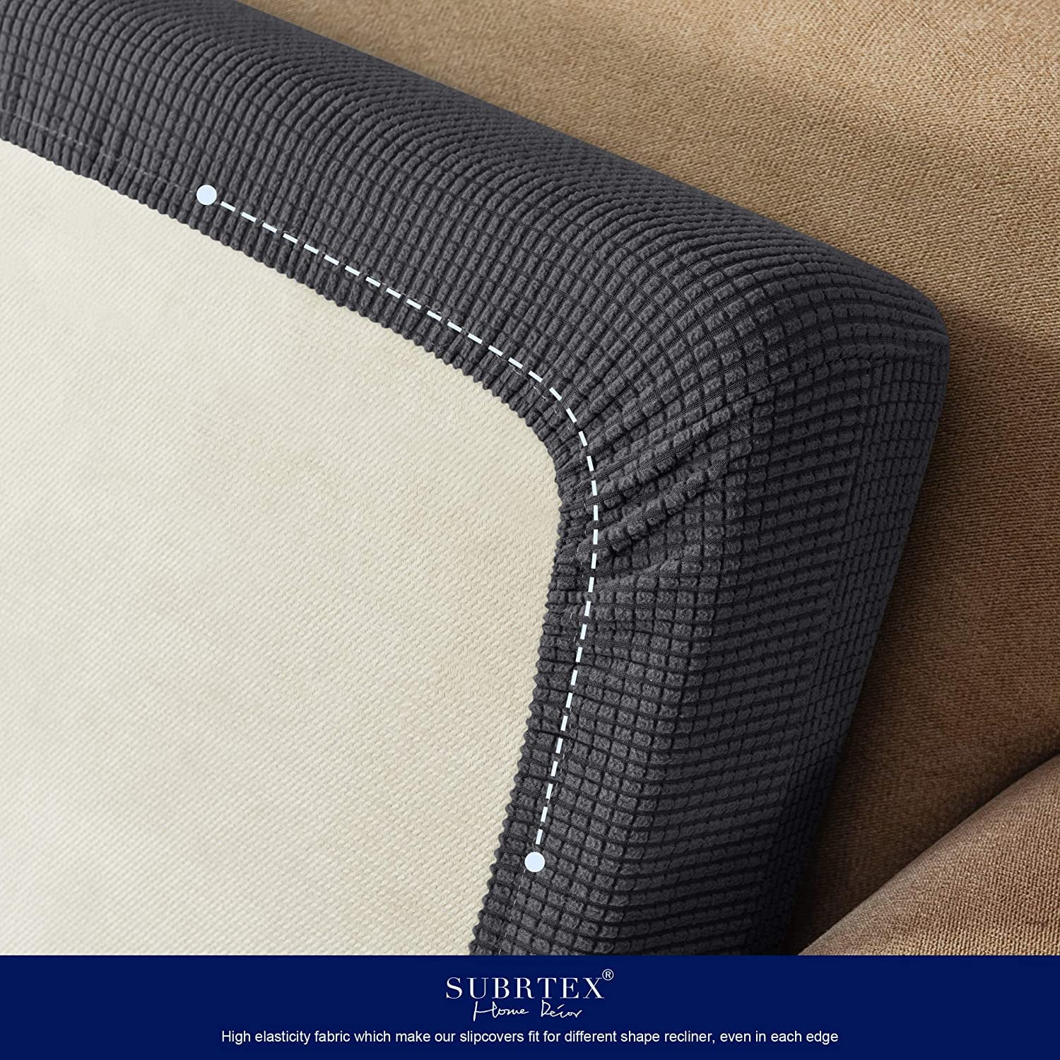 Stretch Sofa Seat Cushion Cover Couch Covers Furniture Protector (Armchair, Gray)