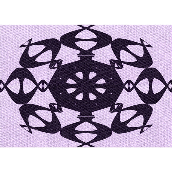 Ahgly Company Indoor Rectangle Patterned Blossom Pink Area Rugs, 7' x 10'