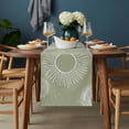 thumbnail image 2 of Geometric Table Runner - 70 Inch Long, Kitchen Dining Table Runner Dresser Scarves, Abstract Sage Green White Boho Circle Dot Farmhouse Decor for Coffee Tables Wedding Party Banquet, 2 of 8