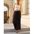 thumbnail image 5 of FOLUNSI Palazzo Woven Pants - Elastic Waist, Wide Leg, Lounge - Women, 5 of 9