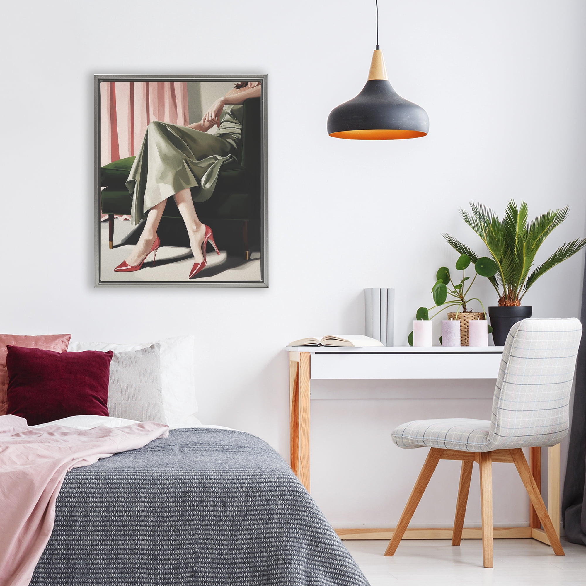 Stupell Industries Waiting For The Guests Gray Framed Floater Canvas Wall Art, design by Andreas Magnusson