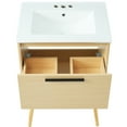 thumbnail image 5 of 24" Bathroom Vanity With Sink, Natural Appeal Cabinet, Solid Wood & Dependable , Smooth Ceramic Basin, Drawer Storage Facility Sink - Allure Basin Functional Cabinet, 5 of 7