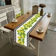 thumbnail image 3 of Linen White and Black Buffalo Plaid Check Lemon Table Runner 72 Inches Long Farmhouse Style Spring Summer Home Kitchen Dinding Room Table Decoration, 3 of 5