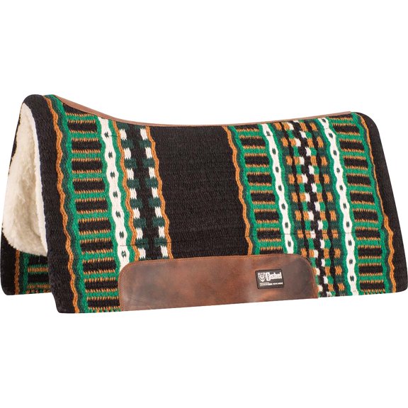 Cashel Blanket Top Performance Saddle Pad, 32" x 34", Black & Green