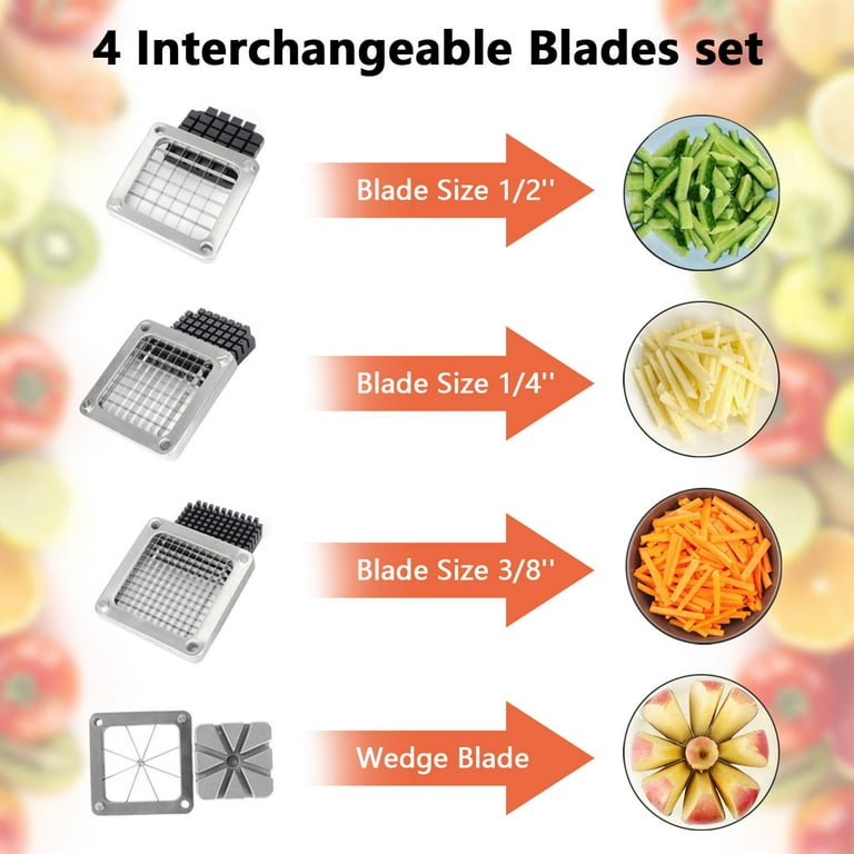 Winado Commercial Vegetable Chopper with 4 Replacement Blades 3/8
