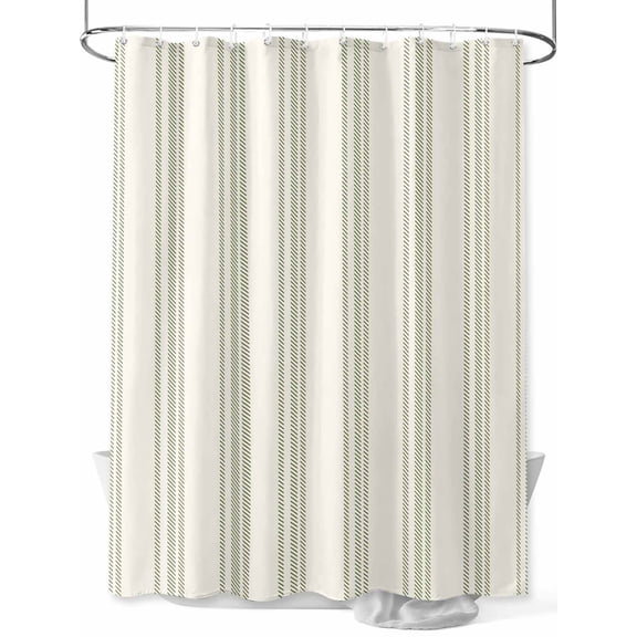 Fsddascl Sage Green Striped Shower Curtain Set - Long 72" x 84" Washable Bathtub Curtain with 12 Hooks, Modern Farmhouse Green Stripes Waterproof Fabric Stall Shower Curtains for Bathroom/Bathtub