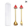 thumbnail image 1 of PENGXIANG 2Pcs Cartoon Christmas Doll Spoons Fork With Storage Box Coffee Dessert Tool, 1 of 4