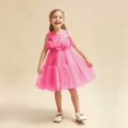 thumbnail image 2 of Toddler Girl Dress Baby Lace Sleeveless Solid Bow Wedding Party Prom Puffy Dress Girl Dresses Hot Pink 3-4 Years, 2 of 4