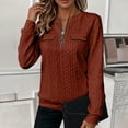 thumbnail image 4 of Guluxicc Women's Half Zip Quilted Pullover Sweatshirts Crew Neck Long Sleeve Tops Textured Solid Casual Fashion Fall Sweaters, 4 of 6